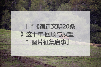 “《宿迁文明20条》这十年·回顾与展望”图片征集启事